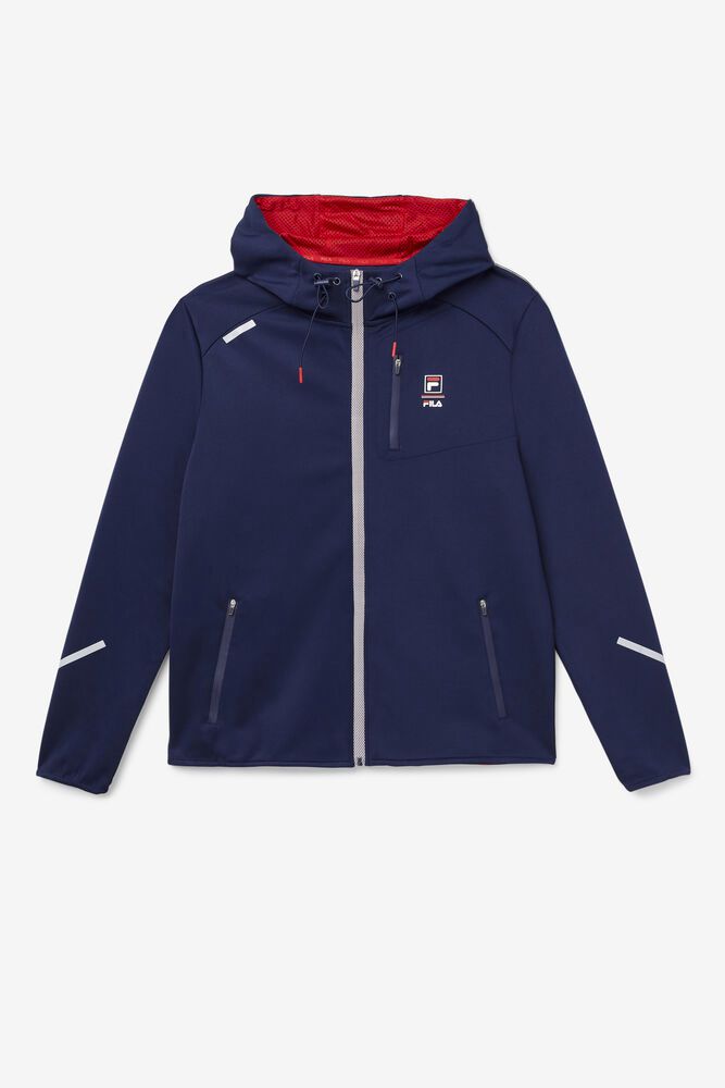 Fila Jacket Mens Navy - Coulty Tech Hoodie - Philippines 6135790-HB